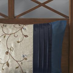 Serene Embroidered 7 Piece Comforter Set, Navy color