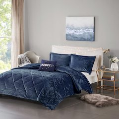 Velvet Comforter Set with Throw Pillow