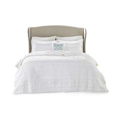 4 Piece Microfiber Reversible Ruffle Quilt Set with Throw Pillow