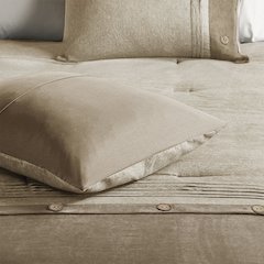 7 Piece Faux Suede Comforter Set