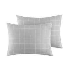 Cozy Flannel 100% Cotton Flannel Printed Sheet Set, Grey Windowpane color