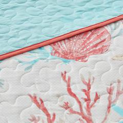 6 Piece Cotton Sateen Quilt Set with Throw Pillows