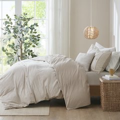 5 Piece Organic Cotton Oversized Comforter Cover Set w/removable insert