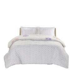 Floral Reversible Tufted Chenille Duvet Cover Set