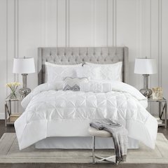 Laurel 100% Polyester Pieced Pleated 7pcs Tufted Comforter Set