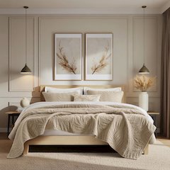Botanical Leaves 3 Piece Cotton Quilt Set