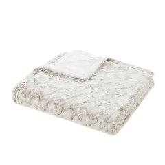 Zuri Faux Fur Blanket, Grey color