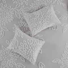 3 Piece Tufted Cotton Chenille Floral Comforter Set