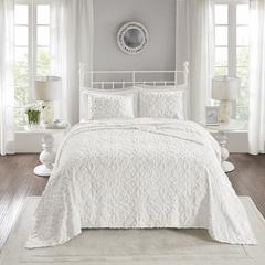 3 Piece Tufted Cotton Chenille Bedspread Set