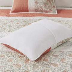 6 Piece Cotton Percale Quilt Set with Throw Pillows