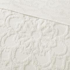 Tufted Cotton Chenille Medallion Fringe Coverlet Mini Set