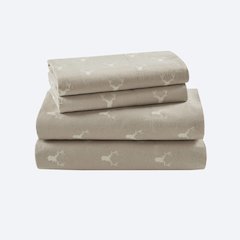 Flannel 100% Cotton Flannel Printed Sheet Set, Stag Head color