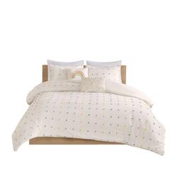 Callie Cotton Jacquard Pom Pom Duvet Cover Set, Multi color