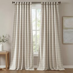 Anaheim Plaid Rod Pocket and Back Tab Curtain Panel with Fleece Lining