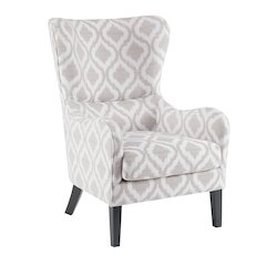 Moda Wingback Accent Chair in Grey/White, Belen Kox