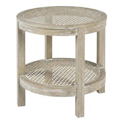 Round Accent Table with Smooth Surface and Sturdy Construction