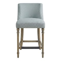 Upholstered Counter Stool with Solid Wood and Plywood Frame for Dining Room, N/A