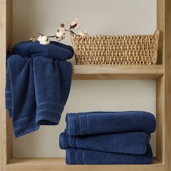 Quick Dry 100% Cotton Towel Set, Indigo color