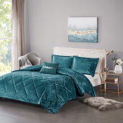 Velvet Duvet Cover Set with Throw Pillow