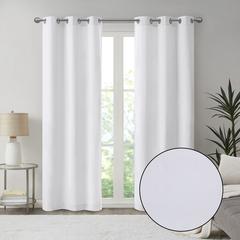 Basketweave Room Darkening Curtain Panel Pair