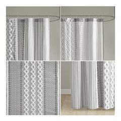 Cotton Printed Shower Curtain with Chenille