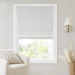 Quincy Total Blackout Cordless Roman Shade, White color