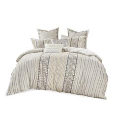 Charming Ivory Aztec Print Cotton Comforter Set, Belen Kox