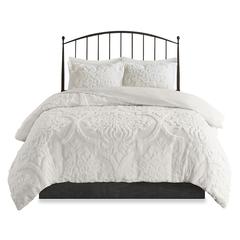 Seraphina White Chenille Duvet Cover Set, Belen Kox