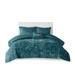 Teal Velvet Diamond Quilted Comforter Set, Belen Kox