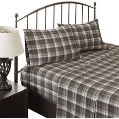 Flannel Sheet Set, Brown Plaid color
