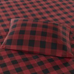 Flannel Sheet Set, Red/Black Buffalo Check color