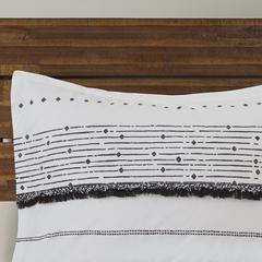 Nea Cotton Printed Comforter Set with Trims, Black/White color