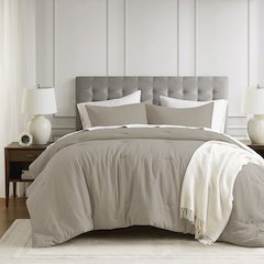 Mina Waffle Weave Textured Comforter Set, Neutral color