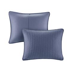 Keaton 3 Piece Quilt Set, Navy color