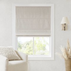 Quincy Total Blackout Cordless Roman Shade, Linen color