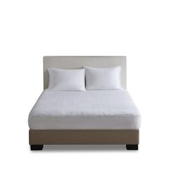 All Natural Cotton Percale Quilted Mattress Pad, White color