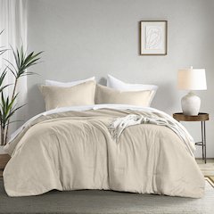 Camden Chambray Print Solid Comforter Set, Neutral color