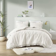 Diamond Quilted Ruffle Edge Comforter Set