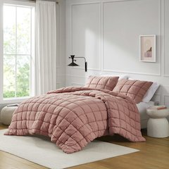 Dream Puff Down Alternative Comforter Set in Rose Color