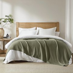 Liquid Cotton Blanket, Olive Green color