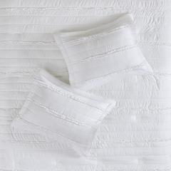 Celeste 5 Piece Microfiber Ruffled Comforter Set, White color