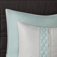 Tinsley 8 Piece Comforter Set, Seafoam/Grey color