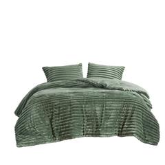 3 Piece Corded Plush Comforter Set