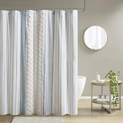 Cotton Printed Shower Curtain with Chenille
