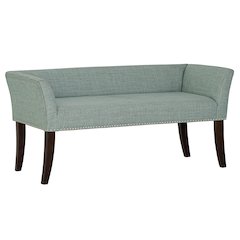 49.5" Upholstered Bench with Back & Wood Legs