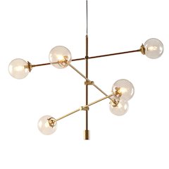 6-Globe Light Architectural Metal Chandelier