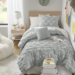 Bailey Diamond Pucker Woven Comforter Set, Gray color