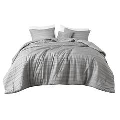 Cationic Dyed Clip Jacquard Comforter Set with Throw Pillow