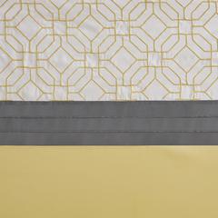 Grey and Yellow Embroidered Microfiber Shower Curtain, Belen Kox