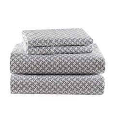 Cozy Flannel 100% Cotton Flannel Printed Sheet Set, Snowflake color
